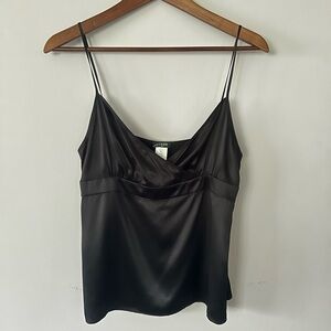 J.Crew 100% Silk Cami, Black, Side Zip, Size 8